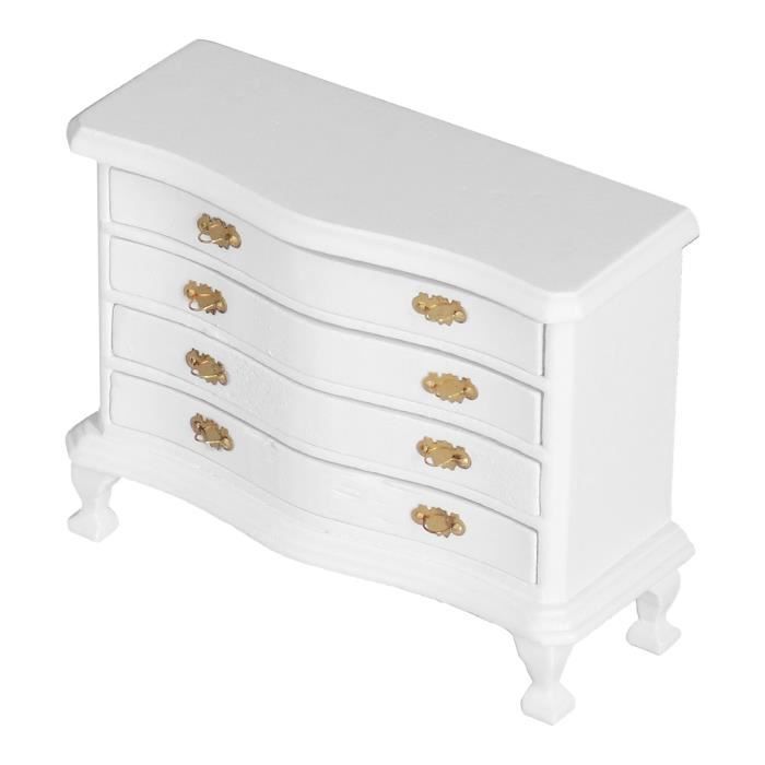 Sharplace Commode Miniature 1/12 – 4 Tiroirs En Bois, Meuble De Poupée Pour Décor Et Scénettes