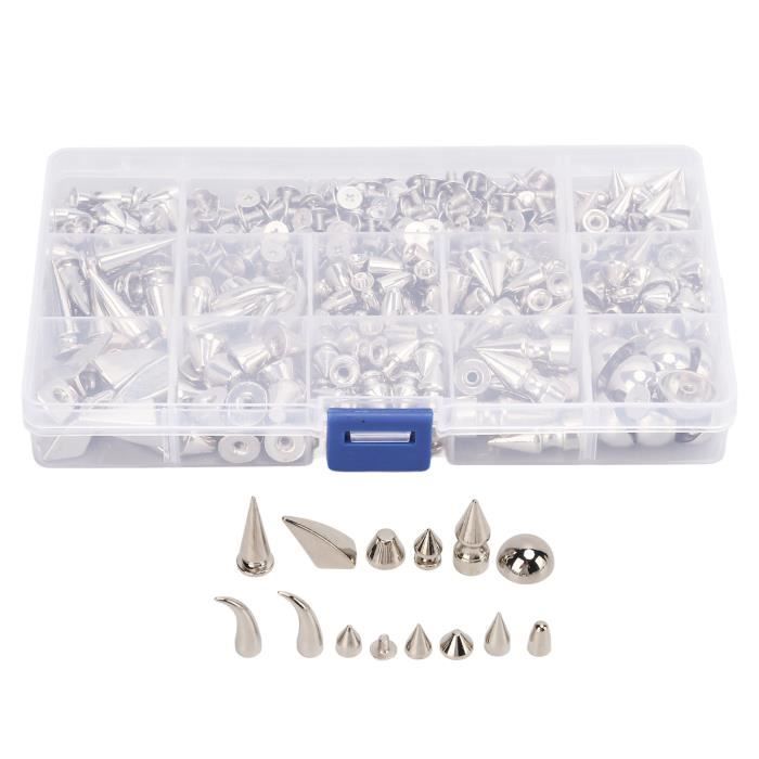 200 Sets Punk Klinknagels Kegel Schroeven Studs Metalen Bullet Spikes en Studs voor Lederen Handschoenen Tassen Kleding Schoenen Riemen DIY (Brons
