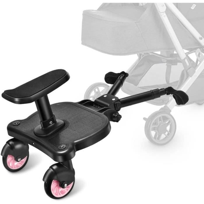 Planche Poussette Universelle, Marche Pied Poussette avec Sac de Rangement,  Buggy Board avec Siège - Cdiscount Puériculture & Eveil bébé