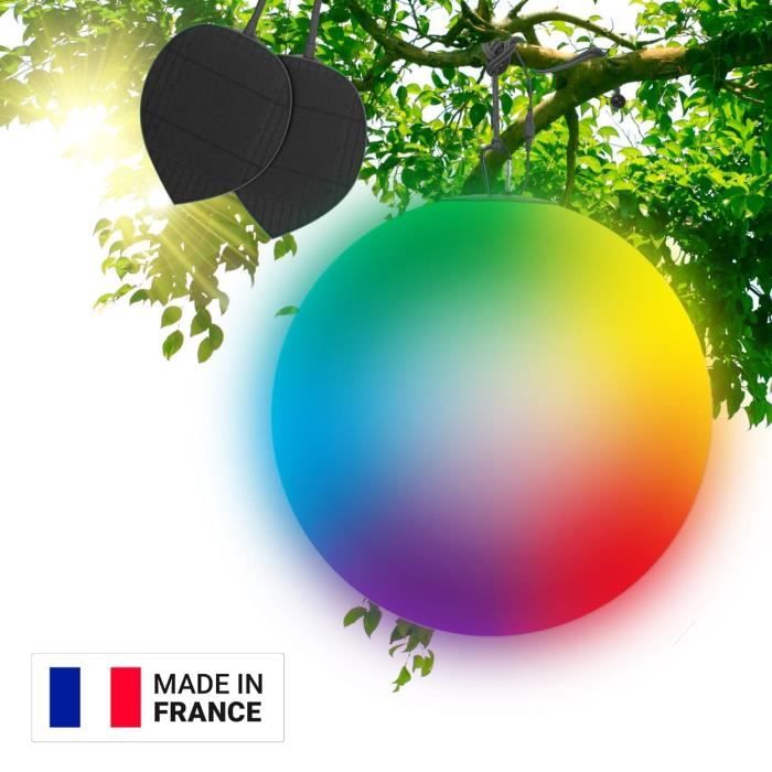 Sphère Solaire LED RGB [2023] Boule lumineuse Étanche télécommandée - 4 tailles disponibles:50 cm