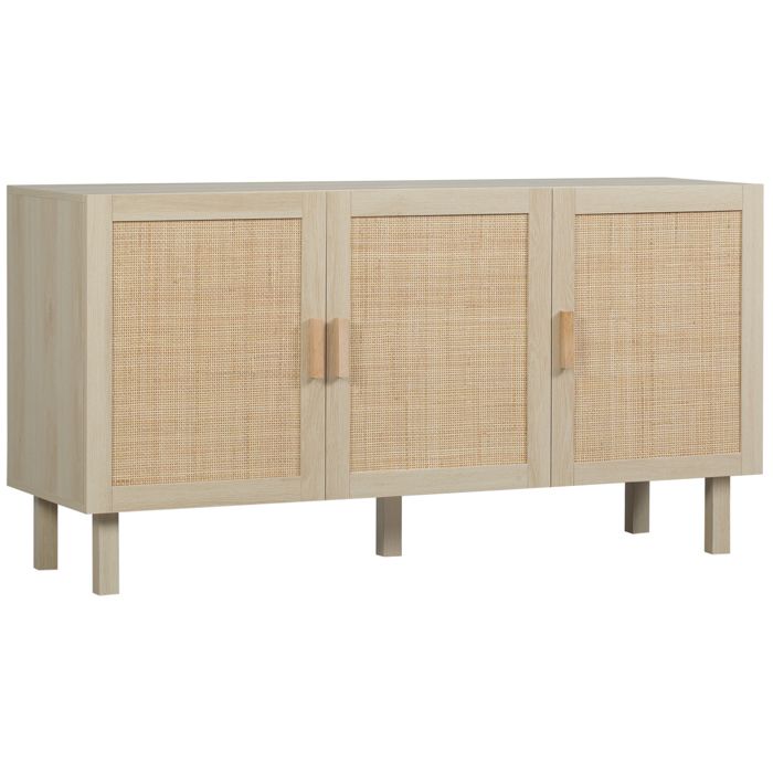 HOMCOM - Meuble de rangement - Panneaux de particules - 136x41x70cm - Bois naturel