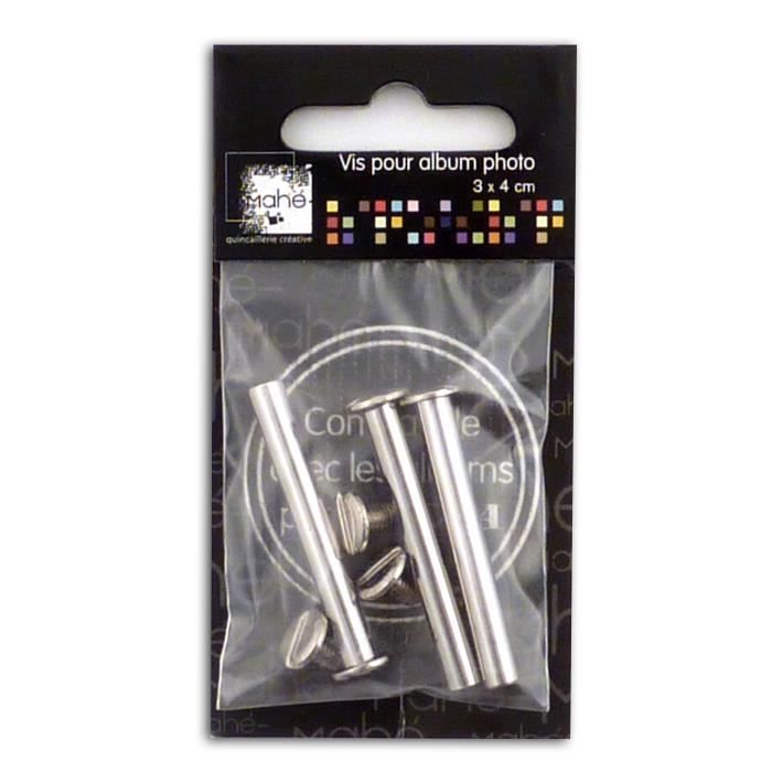 Mahé Lot de 3 vis de reliure (4 cm)