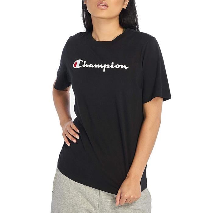 CHAMPION T SHIRT FEMME NOIR 111971KK004 Nero Cdiscount Pr t Porter