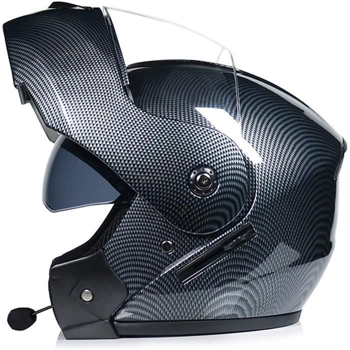 Casque Moto Modulable Bluetooth ECE Intégré Flip-Up - Haut-Parleurs Et Double Visière