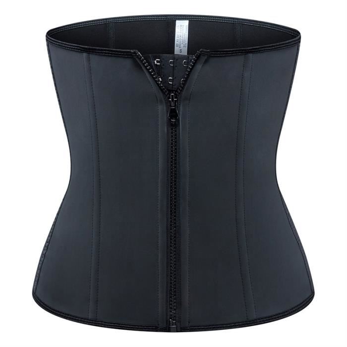 Charmian Corset gothique punk en satin avec fermeture éclair et boucles pour femme