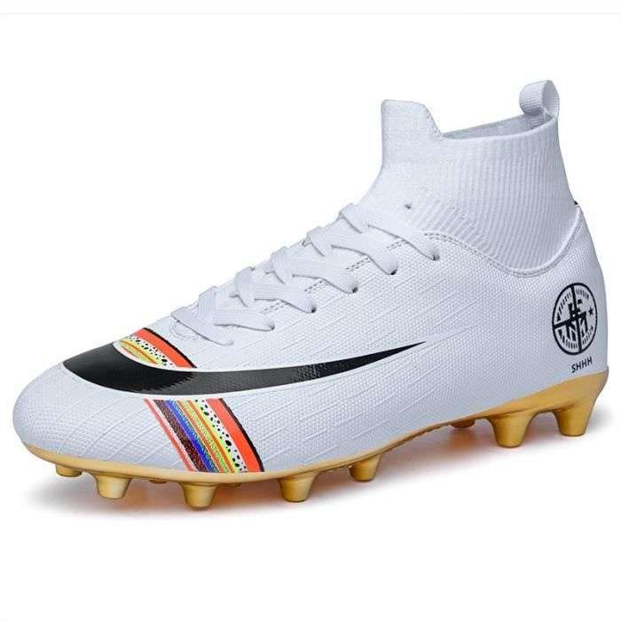 Chaussures De Football Homme High Top Crampons Antidérapants - Modèle Spike Légères Et Confortables EU 33-46