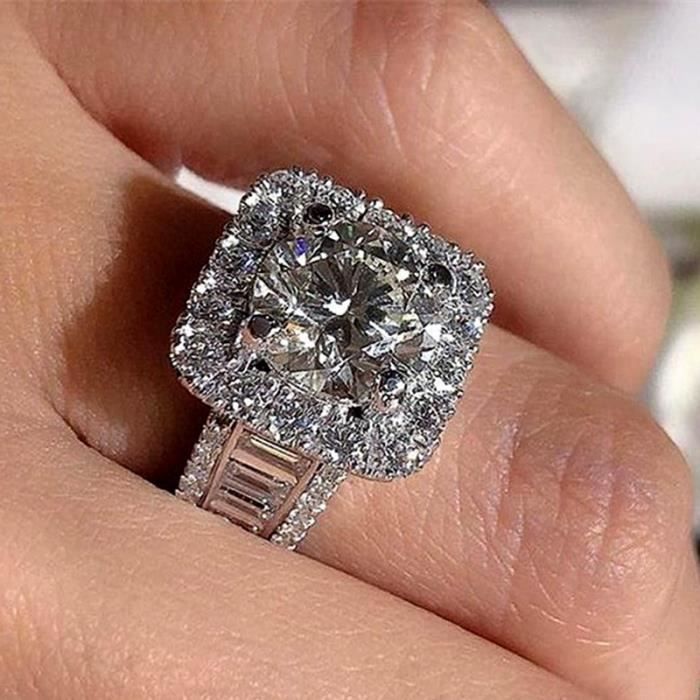 Bague De Fiançailles Femme LIESON – Plaqué Or Noir Avec Zircon Carré Ancien | Cadeau Romantique Saint-Valentin, Mariage, Anniversaire