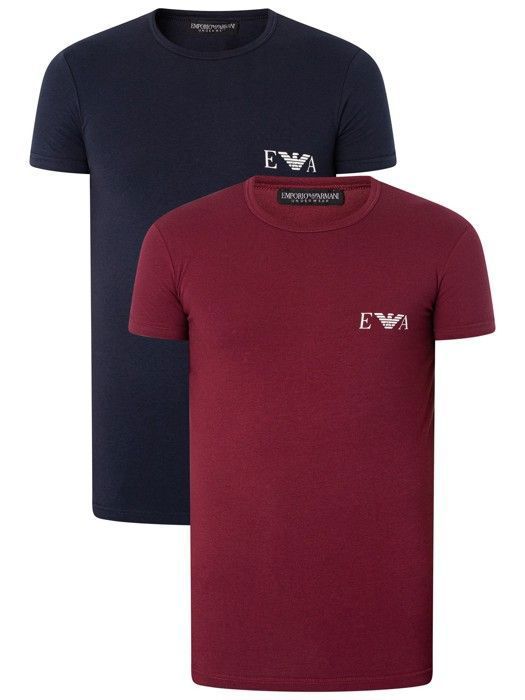 Lot de 2 t shirts Lounge Crew EMPORIO ARMANI Homme Coton Manches courtes Multicolore Multicolore Cdiscount Pret a Porter