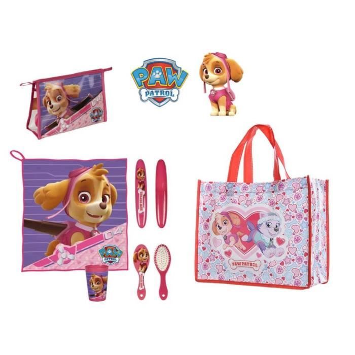 Trousse De Toilette Paw Patrol Pour Enfants – Kit Voyage Avec Peigne, Serviette & Sac Zip, Rouge/Bleu