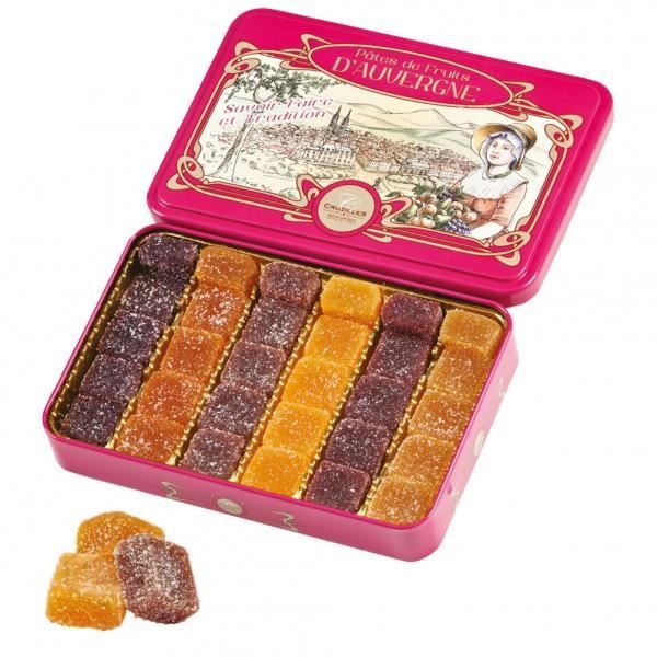 Cruzilles Pâtes de Fruits d'Auvergne Boite Métal Fushia 330g