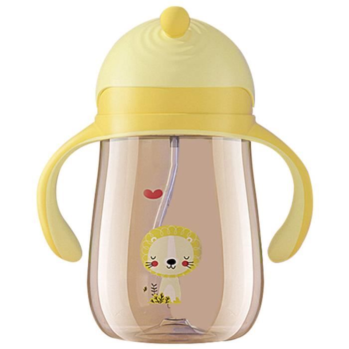 Adorable tasse de paille pour bébé à eau créative à double poignée