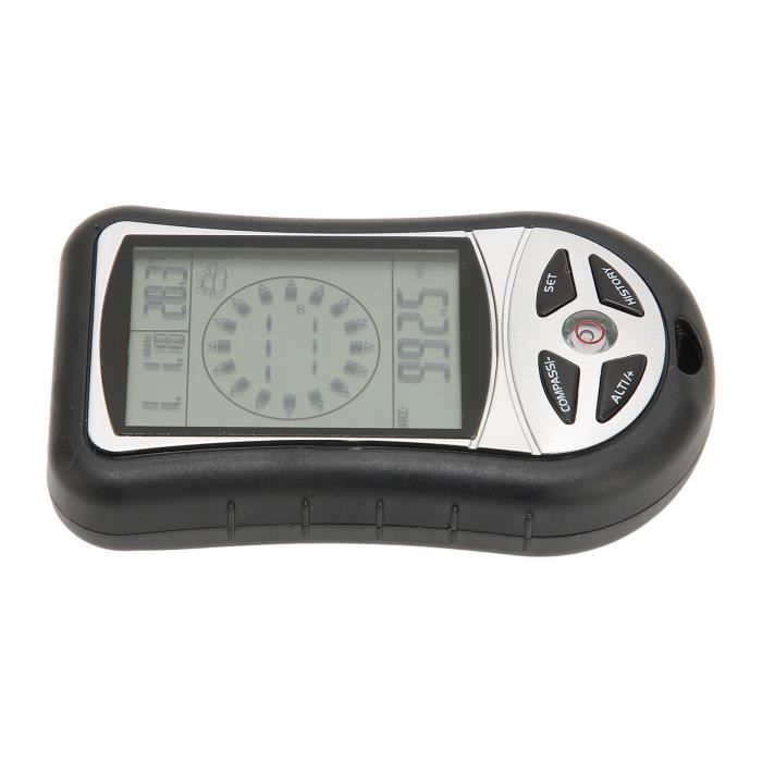 Thermomètre Baromètre Altimètre Boussole Numérique - Multifonction Étanche - LCD Rétroéclairé