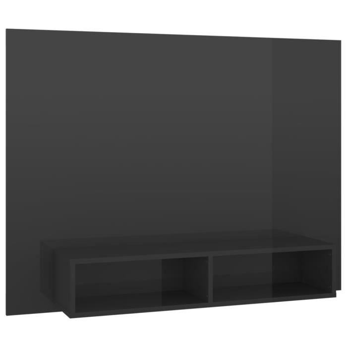 meuble tv mural gris brillant - qqmora - drg69100 - 120 cm - porte(s) - contemporain - design