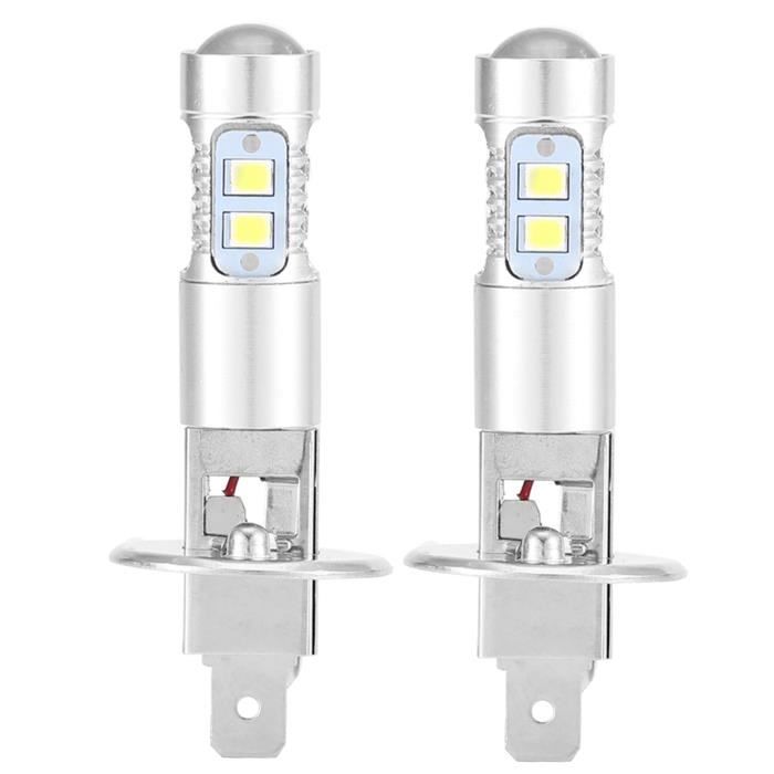SALALIS Phare à LED 2x H1 6000K Super Blanc 100W LED Kit d'ampoules de Phare Feu de Brouillard de Voiture auto lateral