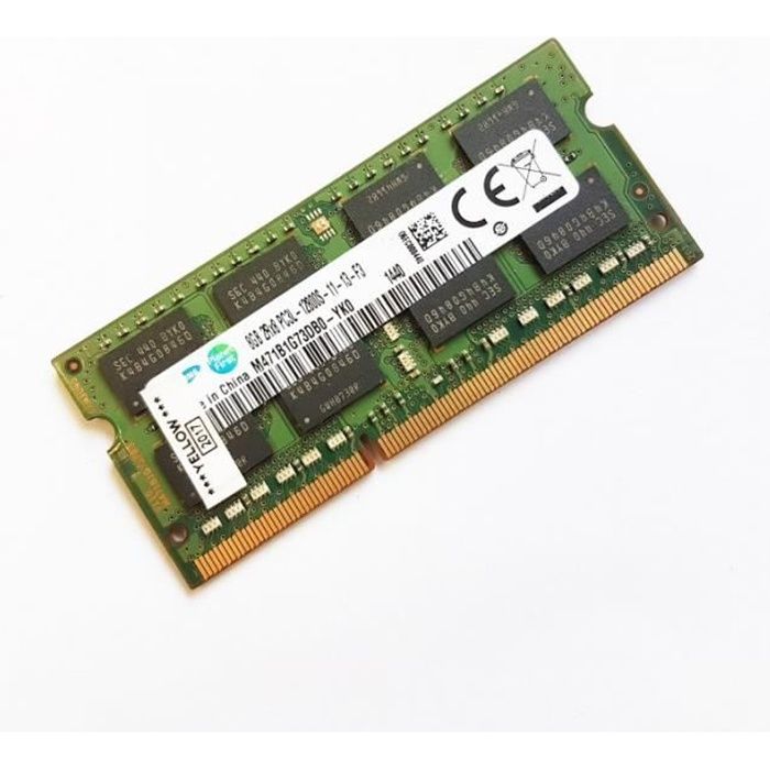 8Go RAM PC Portable SODIMM SAMSUNG M471B1G73DB0-YK0 PC3L-12800S