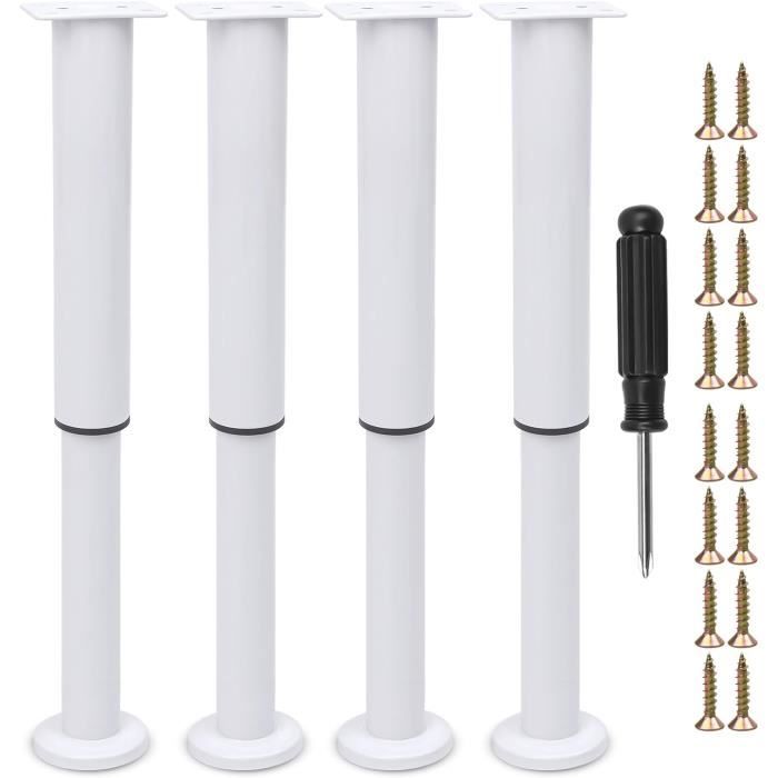 Lot De 2 Pieds De Lit Réglables En Métal, Hauteur 25-42cm, Support