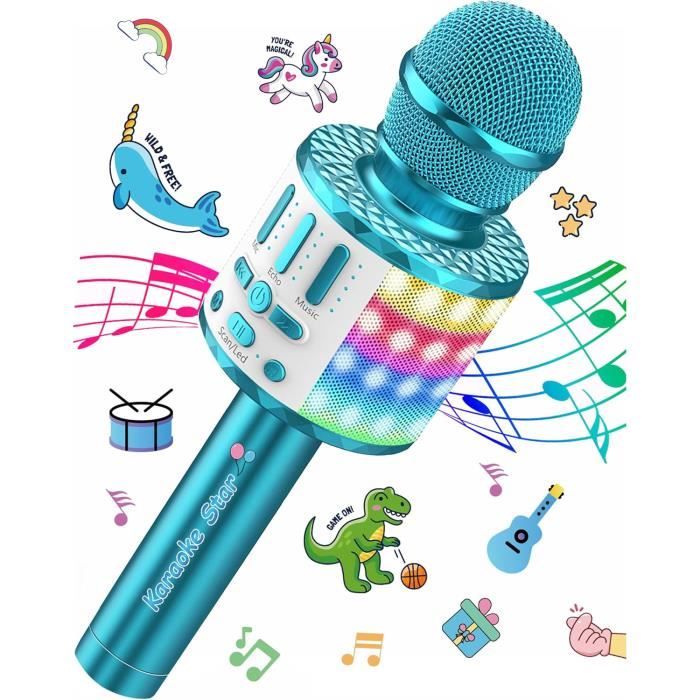 Microphone Karaoké Enfant Nevlers WS 858 – Sans Fil Bluetooth – Rechargeable – Or