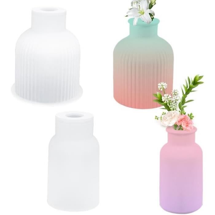 Cayway Moulle Silicone Resine Epoxy Vase, Moule Vase Resine Epoxy Et Paillettes, Pot De Fleurs Moule En Silicone Bouteille Pour Résine Epoxy, Décoration De La Maison