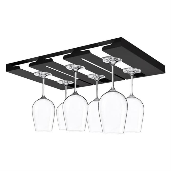 Lot De 2 Supports à Verres à Vin Sous Placard - Longueur 27,5 Cm & 35,5 Cm - Finition Dorée - Pour Cuisine, Bar, Restaurant