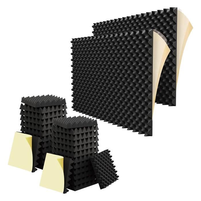 Panneaux Mousse Acoustique Wisyurt Lot De 24 - Isolation Phonique Ignifuge 30x30x3.5cm