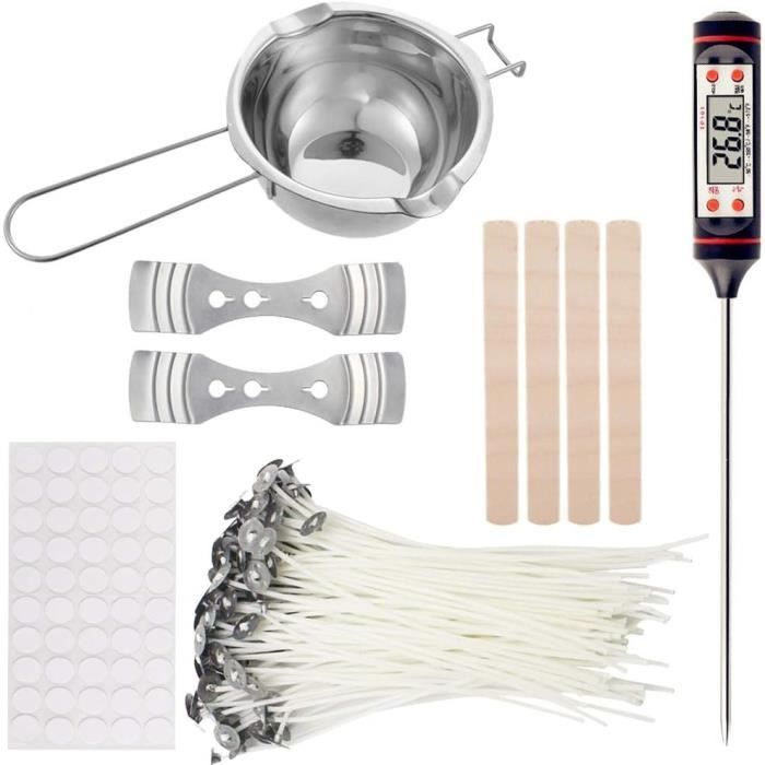 120 Mèches En Bois Pour Fabrication Bougies - Avec Coupe-mèche Et Bases Métalliques - Pour Pots De 227g
