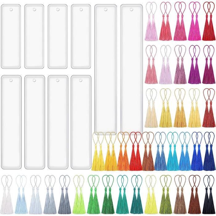 10 Moules Silicone Marque-pages Résine + 100 Pompons Colorés - DIY Bijoux, Déco, Cadeaux Personnalisés - 5
