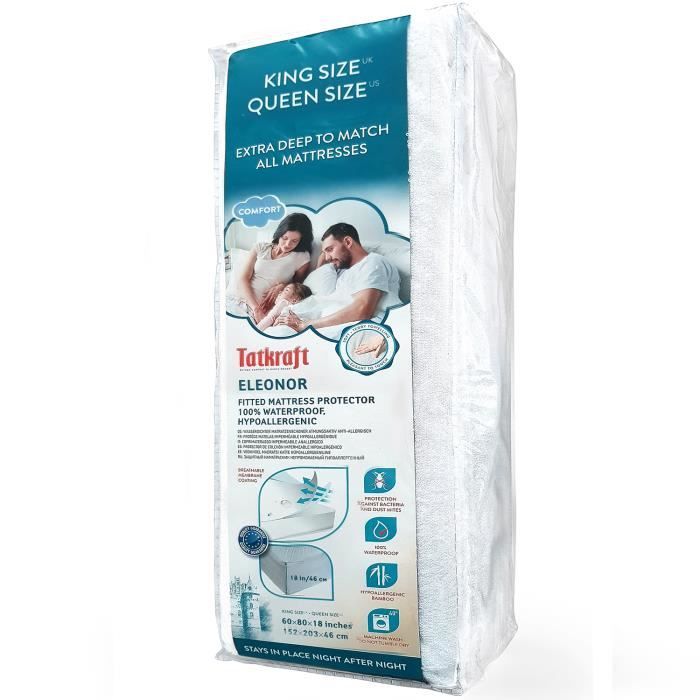 Protège-Matelas - TATKRAFT - Eleonor - Imperméable - Hypoallergénique - King Size
