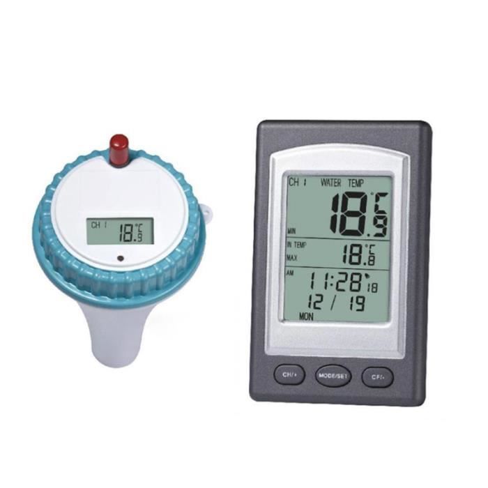WIYETY Thermomètre Piscine Numérique Sans Fil – Flottant Étanché IP67 Pour Piscine, Aquarium, Étang, Jacuzzi