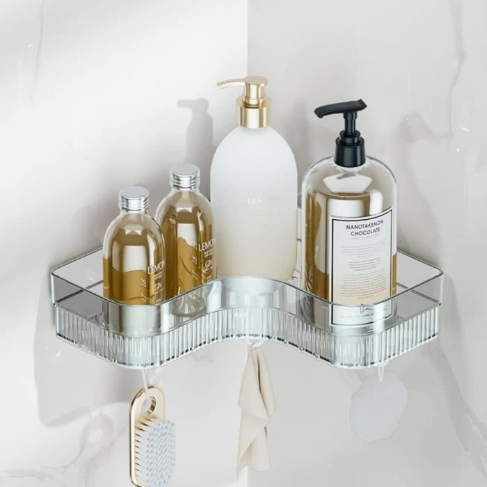 Organisateur De Comptoir 2-en-1 CLESOO - Range Sèche-cheveux Et Produits Salle De Bain - Étagère Métallique