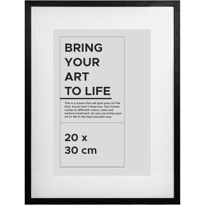 KNOR Cadre Photo 50x70 Cm Noir En Plexiglas - Cadre Moderne Pour Poster Et Photo