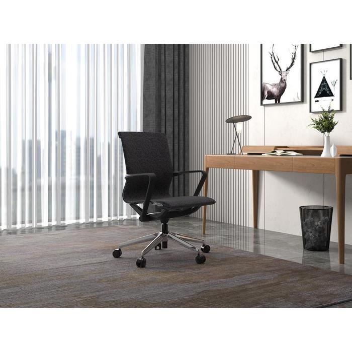 fauteuil de bureau professionnel - tissu et pa-gf - gris chiné - lacity