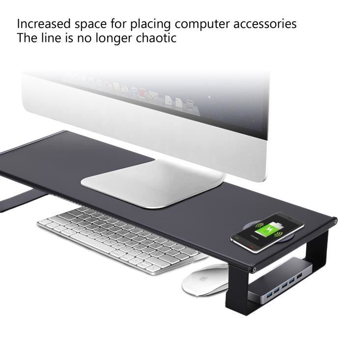 Réhausseur d'écran - Support pour écran d'ordinateur ou ordinateur portable  ou écran TV -Blanc-KOR - Achat / Vente Réhausseur d'Écran Support de -  Cdiscount