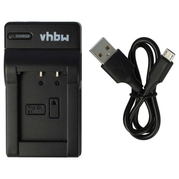 Vhbw Chargeur USB de batterie compatible avec Sony Cybershot DSC-HX60, DSC-HX300, DSC-HX400 batterie appareil photo digital, DSLR,