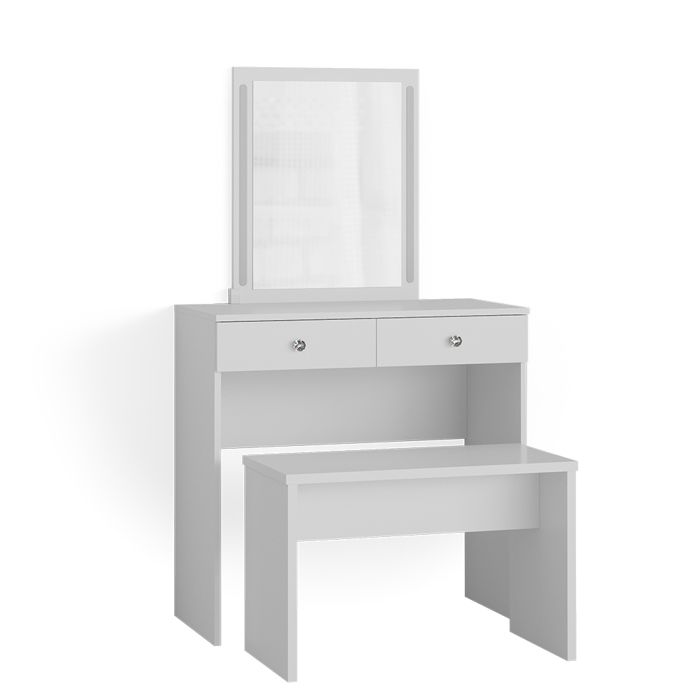 Banc De Coiffeuse Vicco 70cm - Blanc, Design Moderne Et Fonctionnel
