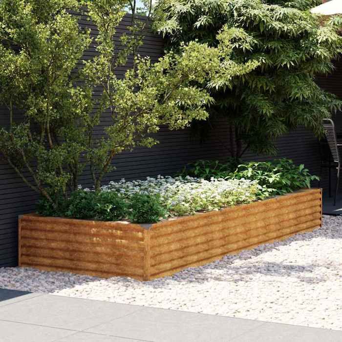 vidaXL Lit surélevé de jardin 291x100x36 cm acier corten 151995