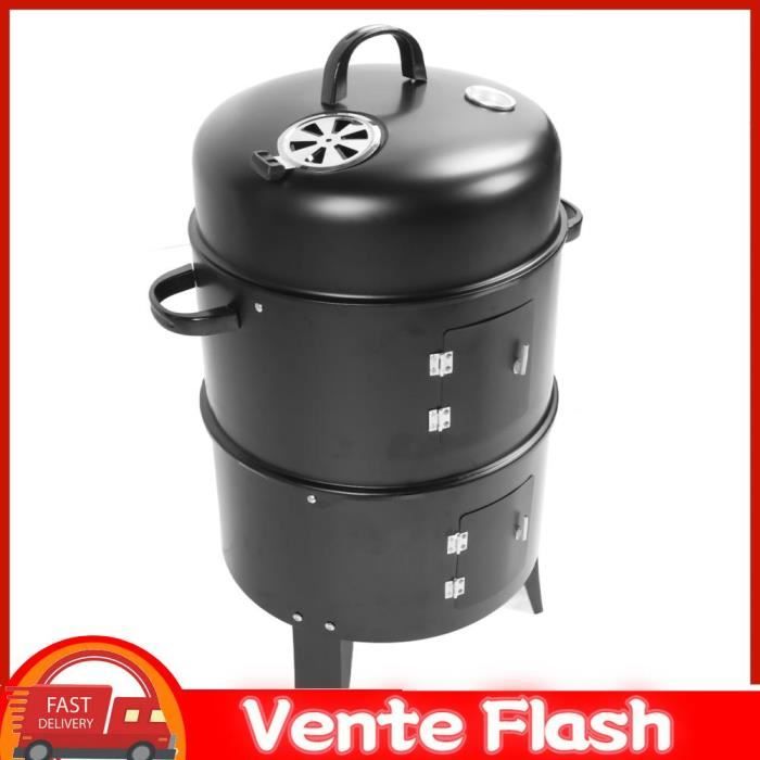 HURRISE fumoir vertical Fumoir à charbon vertical 3 en 1, gril à 3