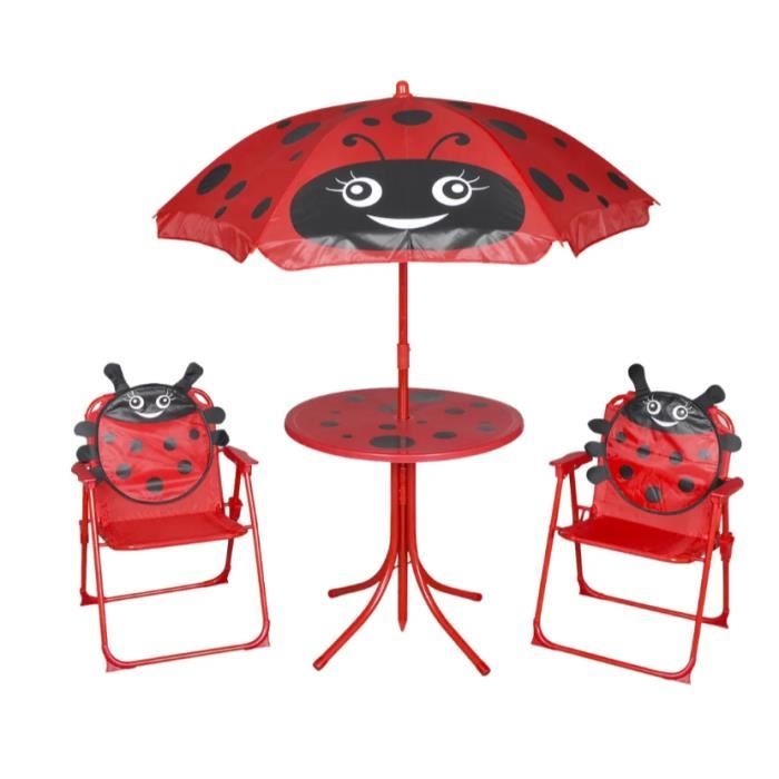 Jeu de bistro avec parasol pour enfants 3 pcs Rouge