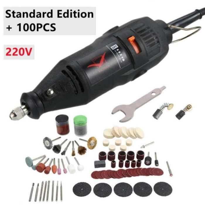 Meuleuse Électrique 400W 220V - Vitesse Variable 6 Positions - Capacité 0.6-6.5 Mm - Pour Gravure, Meulage, Polissage - Prise UE - 8