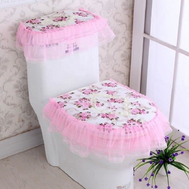 Décoration Salle De Bain Pratique Lot 4 Housses WC Velours Doux, Fond élastique, Lavables Machine Couleurs Vives 92132846 Siege Toilette