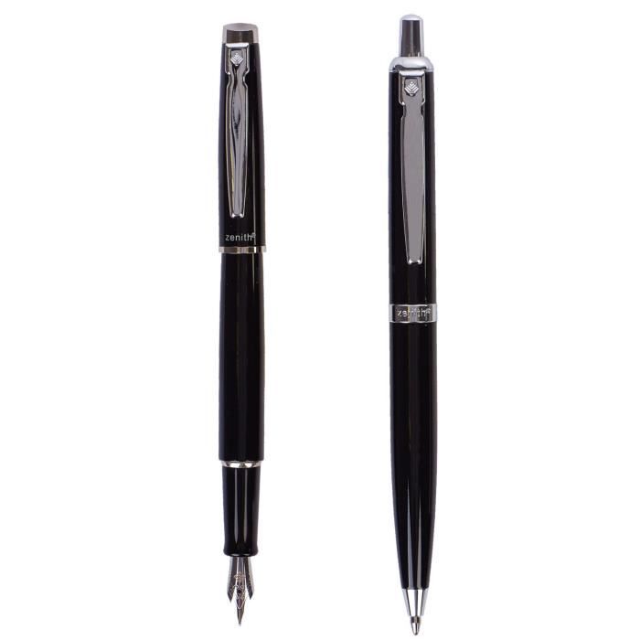 Set Stylo Pelikan Jazz Noble - Plume Et Bille - Laqué Perlé - Plume Acier M - Encre Bleue