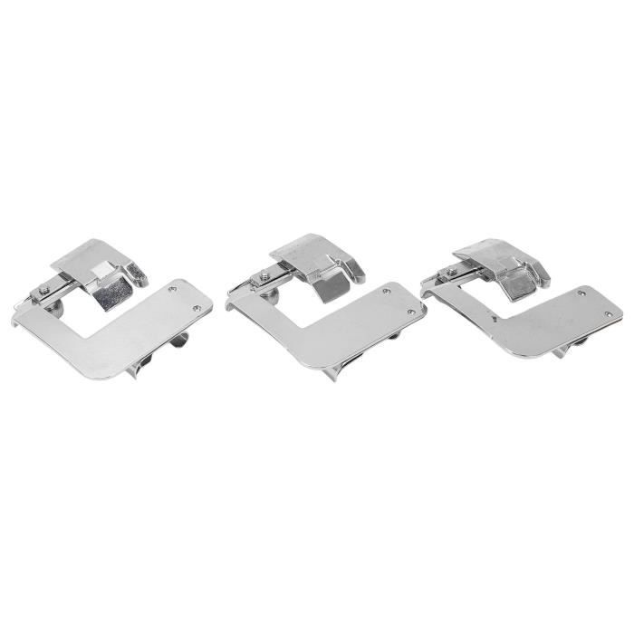 Ellxen 8 Pièces Pied Ourlet Roulé Machine à Coudre - Largeurs 3 à 10 Mm Acier Inoxydable Outil Couture