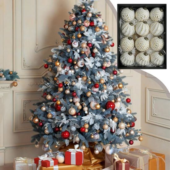 Lot De 36 Boules De Noël Incassables Avec Boucle De Suspension Pour Sapin De Noël, Mariage, Vacances, Décoration D'intérieur, 6 Styles En 3 Tailles ( Vert Foncé