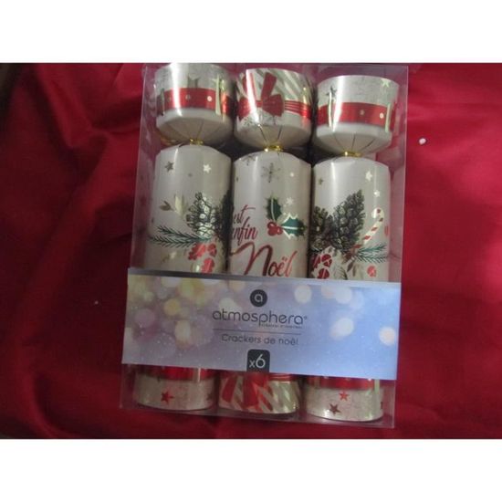 Coffret de 6 crackers noël Cdiscount Maison