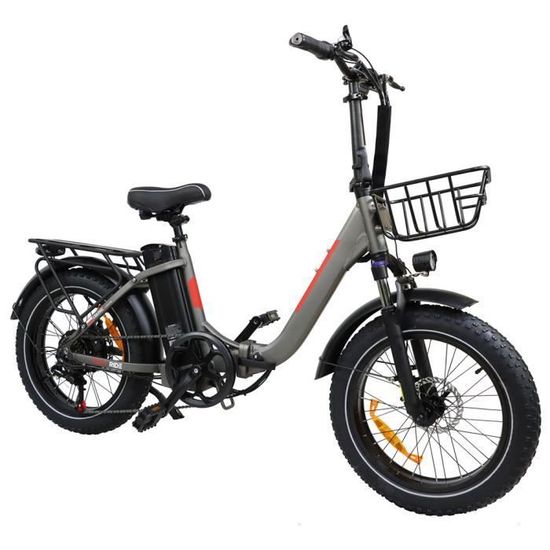 Vélo électrique Vélo de ville pliable 48V 500W 16AH Shimano 7 vitesses Frein mécanique