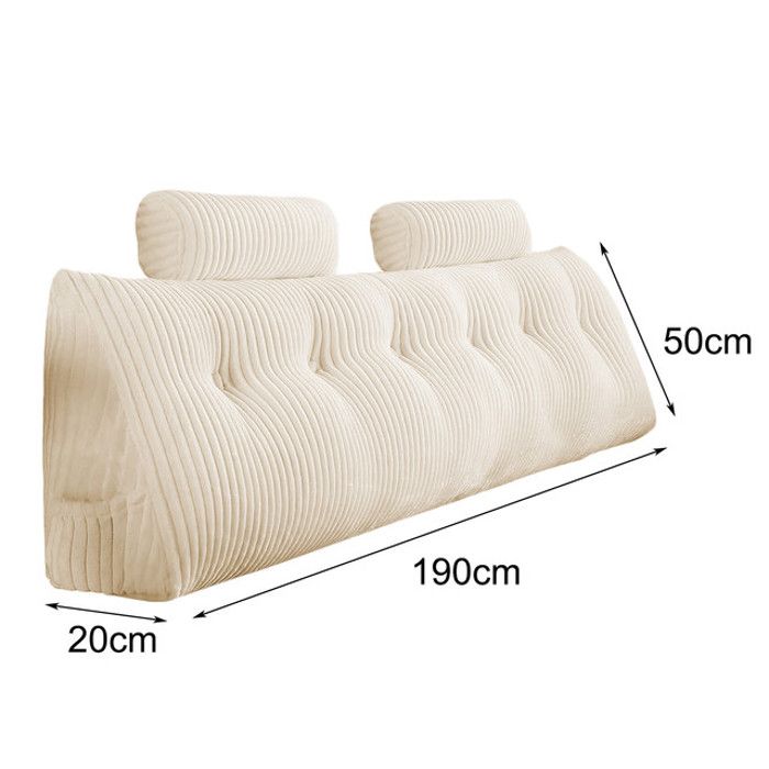 Coussin De Dossier De Lit Avec Attaches De Fixation Pour Canapé Et Baie Vitrée - Long Coussin De Soutien Pour Lire Et Se Détendre - Gris - 180 X 50 Cm