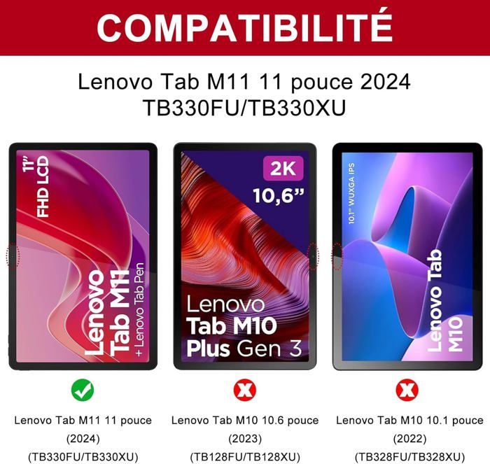 Clavier AZERTY + étui Bleu Pour Lenovo Tab M10 Plus 3rd Gen 10.61″ (2022)