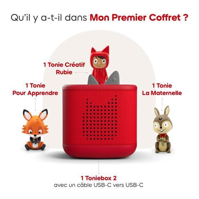 Tonies Toniebox Gris Lune Tonies Toniebox 2 Gris Lune - Boîte à Histoires Enfant Avec 2 Figurines Les Copains Du Dodo