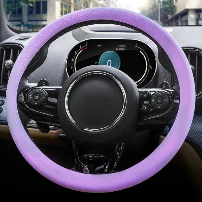 Blue Dream Couvre-volant rose pour voiture avec sous-verres de voiture  Housse de volant extensible