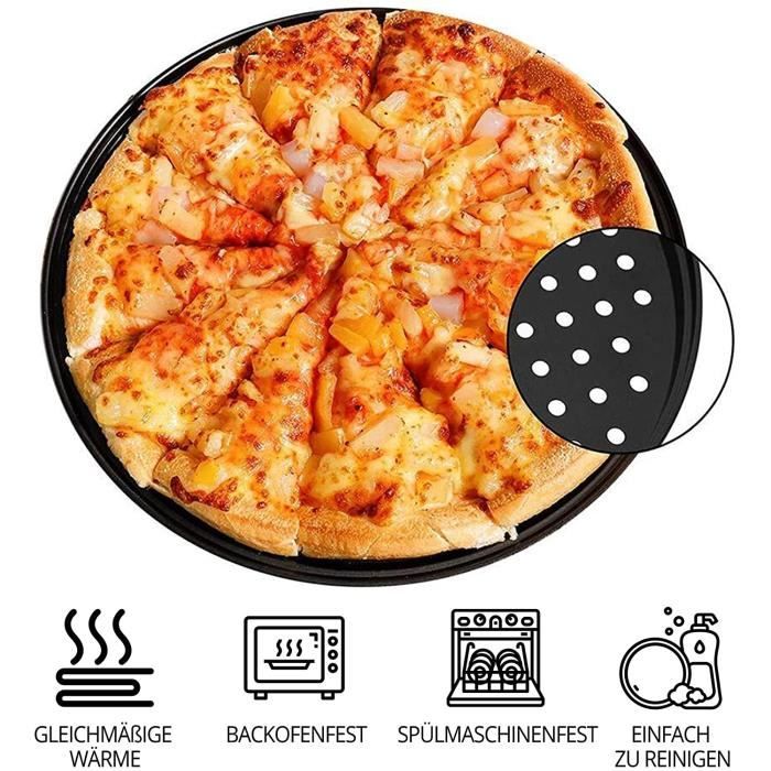 Plaque à pizza en acier carbone Ø33,5cm AMANDINE