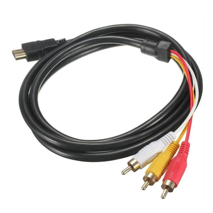 Câble adaptateur HDMI vers 3-RCA pour HDTV, convertisseur de